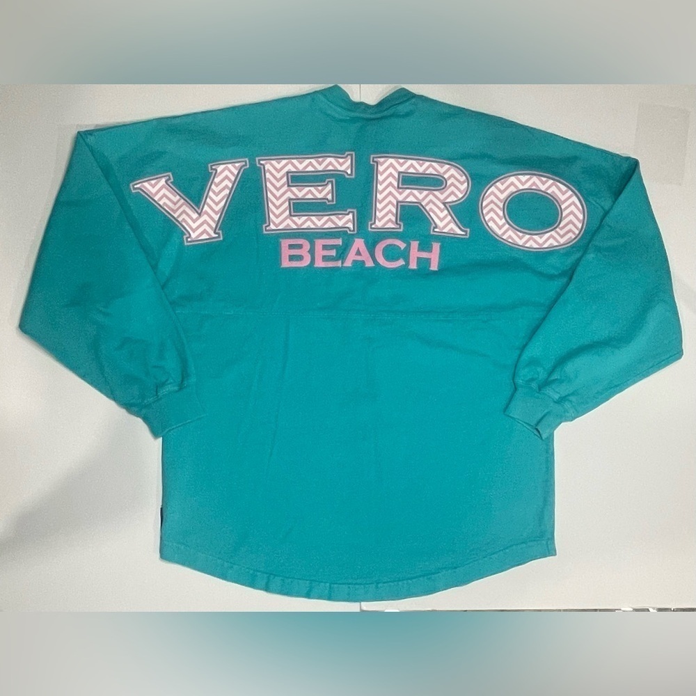Vero Beach Sweatshirt Size Small Turquoise Vero Beach Printed in White on Back